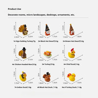 Mini Figura de Resina de Acción de Gracias: Gnomo Pavo, Pato, Pollo Asado para Micro Paisajes, Jardín de Hadas Otoñal, Decoración DIY