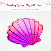 Table magnétique en acrylique colorée pour extensions de cils, avec pinces et colle – En stock