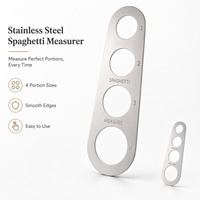 Règle de mesure professionnelle en acier inoxydable à 4 trous pour spaghetti, outil de contrôle des portions de pâtes, gadget de cuisine avec logo personnalisé en gros