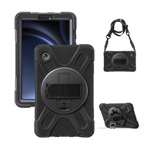 Étui de protection <span class=keywords><strong>hybride</strong></span> robuste pour tablette Samsung Galaxy Tab A9 8,7 <span class=keywords><strong>pouces</strong></span> X110/X115 avec béquille, dragonne et coque de protection - Product Image 1