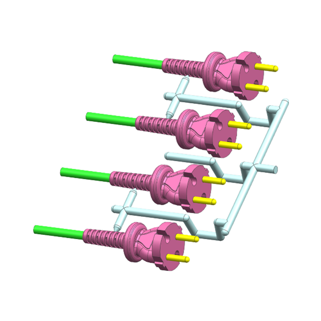 Plastic Injection Moulding AC Power Cord European Regulation Power Tool Insert 2D3D Mold Drawing
