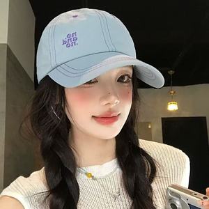 หมวกเบสบอลเกาหลีแบบแห้งเร็ว ปักตัวอักษร ทรงกว้าง นุ่ม สวมใส่สบาย ระบายอากาศได้ดี ช่วยให้ใบหน้าดูเรียว รุ่น Kj26 ปรับขนาดได้ - Product Image 6