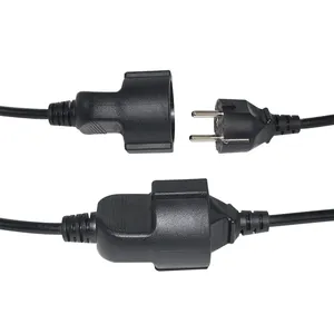 VDE schuko CEE 7-7 power cord male to female for Garden outfdoor