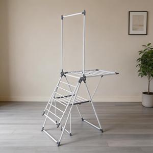 Séchoir à linge pliable à ailes pour balcon, séchoir à linge anti-rouille, séchoir à linge peu encombrant avec barre de suspension - Product Image 4