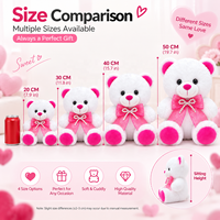Ours en peluche doux personnalisé en gros avec nœud rose, animal en peluche pour la Saint-Valentin, cadeau de boutique