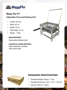 Parrillera Giratoria para Barbacoa, <span class=keywords><strong>Asador</strong></span> Giratorio de Carbón - Product Image 4
