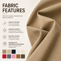 Tissu en polyester/coton Ripstop tissé, fil absorbant, cardé, brossé, teint, 230GSM 16S*16S+70D pour costumes