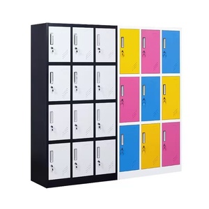 Armario de Almacenamiento Metálico de Estilo <span class=keywords><strong>Industrial</strong></span> de 12 Puertas para Gimnasio, Escuela y Fábrica, <span class=keywords><strong>Armarios</strong></span> de Acero Resistentes para Trabajadores - Product Image 1
