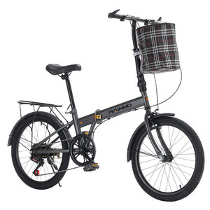 Bicicleta Plegable RAINMD de 20 Pulgadas, de Acero con Alto Contenido de Carbono, de Una Sola Velocidad, Portátil, para Desplazamientos Urbanos - Product Image 1