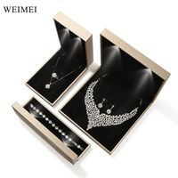 Coffret à Bijoux Doré LED avec Lumière pour Collier Bague Bracelet, Personnalisable avec Logo