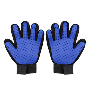 <b>Pet</b> Grooming Glove Blue Silicone Lint Remover For Cats Dogs Massage <b>Bathing</b> <b>Cleaning</b> Tool - Product Image 5