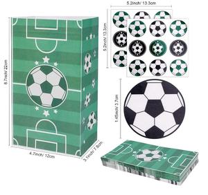 Sacs de fête de football <span class=keywords><strong>pour</strong></span> enfants thème de football <span class=keywords><strong>anniversaire</strong></span> bébé douche décoration friandises bonbons biscuits chocolat Biscuit faveur sac papier - Product Image 3