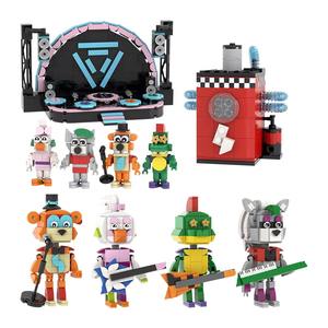 ตุ๊กตา FNAF เฟรดดี้ ฟ็อกซี่ ชุดตัวต่อร็อคสเตจ ชุดบล็อกพลาสติก DIY สำหรับวัยรุ่นและผู้ใหญ่ MOC1653-MOC1660 - Product Image 1