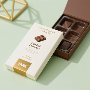 Boîte d'emballage en carton rigide mat avec tiroir coulissant et ruban, personnalisable avec logo, pour chocolats - Product Image 4