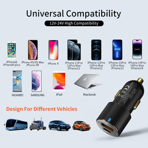 Chargeur de voiture USB C rapide 60W, chargeur allume-cigare à 2 ports à charge rapide compatible avec tablette, iPhone, iPad, automobile - Product Image 6
