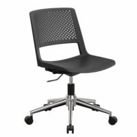 Siège ergonomique en plastique pour salle de formation avec roulettes et tablette intégrée, idéal pour réunions, séminaires, bureaux et conférences