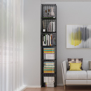 Simple Floor Standing Bookshelf Iron Multi Layer Narrow Storage Rack For Dorm Room Office Space Saving Organization Shelf - Product Image 2