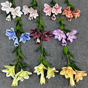 Bouquets de lys artificiels à tige unique, fleurs en soie réalistes pour décorations de mariage, marqueurs d'allée, arrangements au sol - Product Image 2