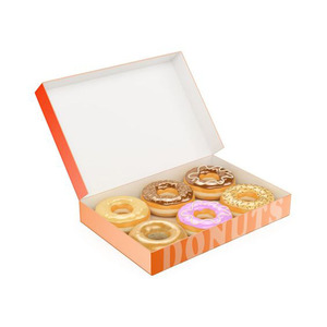 Factory Custom Logo Folding Piece Bakery Mochi Donut Box Packaging With Window