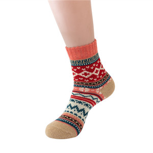 Wholesale Wool <strong>Socks</strong> Lady Women Autumn and Winter Padded Plus Velvet Warm Barrel National Style Totem <strong>Socks</strong> Winter <strong>Socks</strong> - Product Image 3
