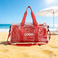 Sac de voyage transparent à double couche, PVC imperméable, léger, grande capacité, sac à main et à bandoulière pour le sport et la salle de sport pour hommes