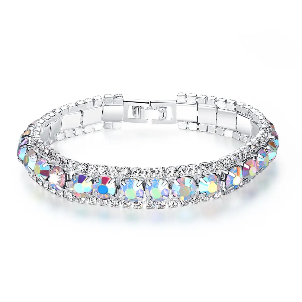 Custom 925 Sterling Silver Jewelry Women Gemstones and Crystals Bracelet
