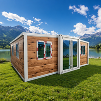 Contenedor de Acero Expandible de Doble Ala de 20 pies/40 pies, Villa Móvil Prefabricada para Exteriores, Resistente a Terremotos y Viento, Equipada con Baño Completo