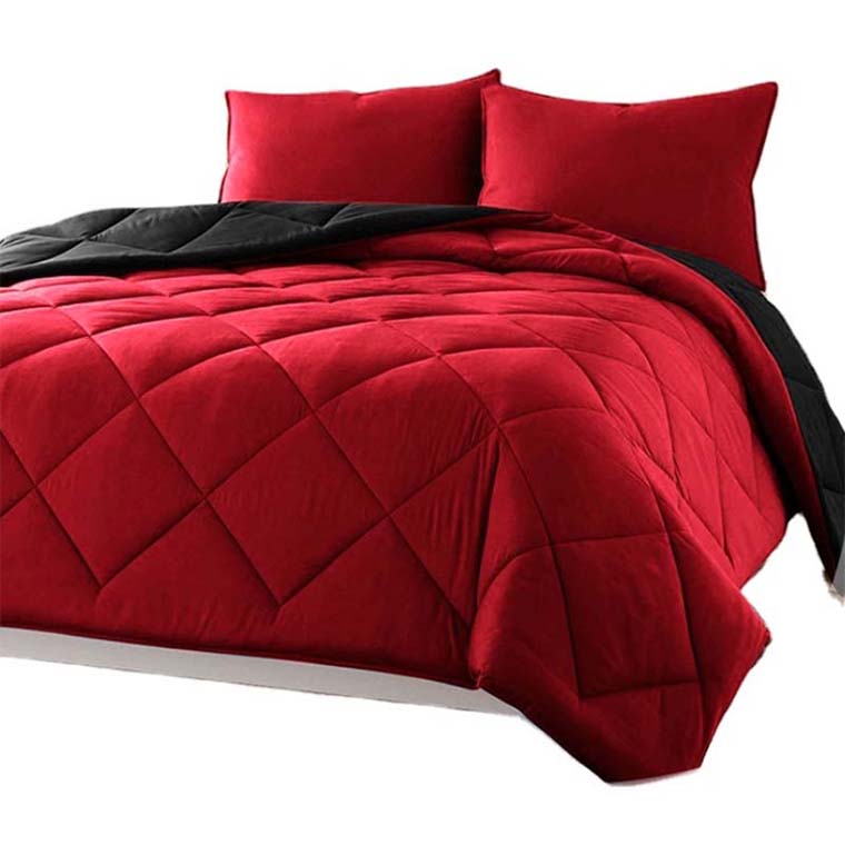 Красный стеганное ватное одеяло, набор постельного белья, Постельный набор из микрофибры 3 шт. королева стеганых одеял