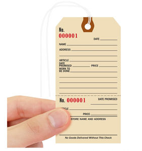 Étiquettes de réparation numérotées séquentielles personnalisées avec ficelle Étiquettes de réparation en carton pour l'entretien de l'équipement Étiquettes d'<span class=keywords><strong>avis</strong></span> de prix avec talon - Product Image 2