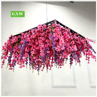 GNW Panneau de fleurs artificielles de luxe en soie, pêche et violet, haute qualité, pour décoration de mariage, Halloween/Pâques
