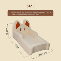 Sofá Cama Plegable Moderno para Niños con Diseño de Osito de Peluche, Espuma de Alta Densidad, para Uso en el Dormitorio