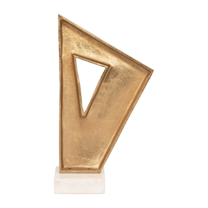 Scultura Geometrica Arte Moderna Decorativa Finitura Oro per Soggiorno Ufficio Bagno Accento per Mensola - Product Image 4
