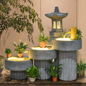Jardin zen japonais, aménagement paysager <span class=keywords><strong>de</strong></span> cour pastorale, aménagement paysager <span class=keywords><strong>de</strong></span> jardin domestique, balcon, terrasse, fontaine d'eau, bassin à poissons - Product Image 4