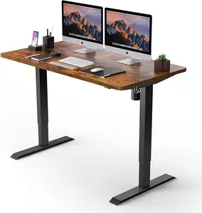 批发符合人体工程学的家庭办公室两段电动高度可调站立升降书桌坐到站立书桌框架两段