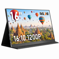 Écran secondaire AHXJKA 16 pouces, double écran 1920x1200 60Hz, étui de protection en cuir, un seul câble pour double affichage, compatible Win/Mac/Console
