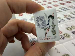 Fichas de Mahjong Americanas de Acrílico de Lujo con Diseño de Garza, Ecológicas, Fotos Reales, Listas para Enviar - Product Image 1