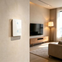 Interrupteur tactile intelligent WHX02 2 voies, sans condensateur, avec minuterie et contrôle à distance via l'application Tuya pour hôtels et appartements