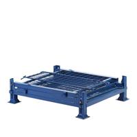 Conteneur en treillis métallique galvanisé robuste, pliable et empilable, cage à palettes en acier pour le stockage en entrepôt