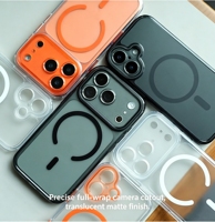Étui magnétique transparent de luxe pour iPhone 17/17 Pro/17 Pro Max, coque PC translucide mate givrée avec cadre d'appareil photo détachable