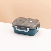 Boîte à lunch en plastique personnalisée avec logo, 1250 ml, commande en gros, 3 compartiments, directement de l'usine, promotion cadeau, boîte à lunch