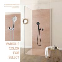 Douche murale moderne à tête circulaire avec bouton de commande, en métal chromé, pour salle de bain