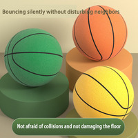 Ballon de basket silencieux en mousse PU pour enfants, jouet d'entraînement d'intérieur, rebond élastique, avec sac en filet, 18-24 cm, unisexe