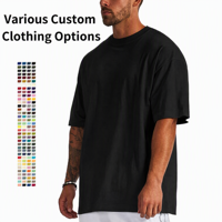 T-shirt basique essentiel pour homme, manches courtes, col rond, 100 % coton, coupe ample et carrée, grammage lourd, uni, personnalisable, en gros