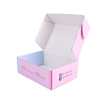Caja de Cartón Corrugado para Envíos, Caja Plegable para Ropa, Negra y Rosa, Personalizable con Logotipo, Cajas de Envío para Comercio Electrónico