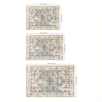 Tapis persan vintage antique 3x5 tapis carré bleu lavable caractéristique décorative pour la maison