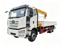 Camion grue articulée 14T FAW 6X4 avec échelle, grue mobile montée sur camion