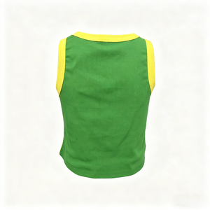 เสื้อครอปท็อปผ้าคอตตอนสีขาวล้วนแบบถักริบ สำหรับผู้หญิง คุณภาพสูง รับทำโลโก้ OEM - Product Image 2