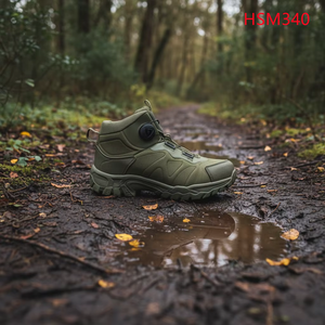 LXG, <span class=keywords><strong>Botas</strong></span> de Combate Hua Singh Verdes/Gris/Negras Populares de Papúa Nueva Guinea con Diseño de Cordones Dentados y Bloqueo para Senderismo, Modelo HSM340 - Product Image 2