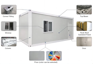 Idées de maisons conteneurs préfabriquées modulaires en acier pour camps de construction, structure en acier, 40 pieds, 20 pieds, conception mobile en kit - Product Image 2