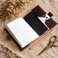 Housse de carnet en cuir de vachette vintage Boshiho avec porte-stylos, résistante à l'usure, réutilisable, pour cadeau de bureau